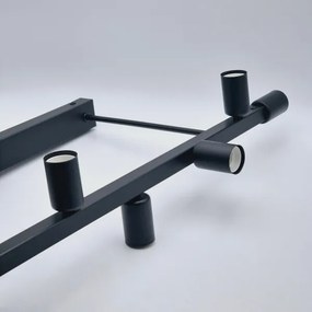 Luster na tyči ASTRID 8xE27/60W/230V čierna