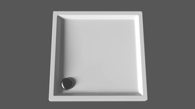 Erga Laos, štvorcová sprchová vanička 80x80x5cm, akrylát, biela lesklá, ERG-V06-ACR-8080S-WH-CR
