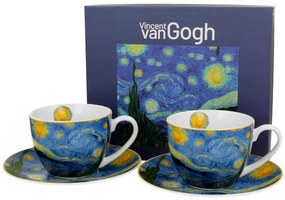Porcelánová šálka s podšálkou Van Gogh Starry Night 270 ml sada 2ks