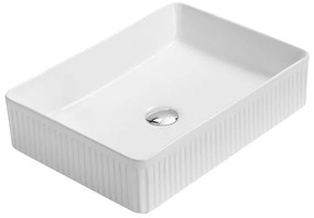 Mexen Grovo, ryhované umývadlo na dosku 51 × 37 cm, biela, 22305100