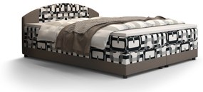 Manželská posteľ Boxspring 140 cm Orlando Comfort (vzor + svetlohnedá) (s matracom a úložným priestorom). Vlastná spoľahlivá doprava až k Vám domov. 1056252
