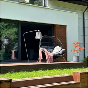 MI Dvojité ratanové kreslo HOLAND čierne