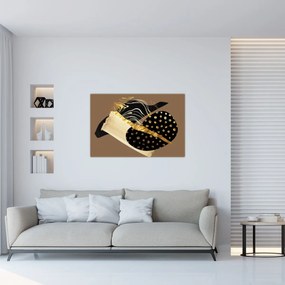 Obraz - Abstrakcia golden brown N⁰1 (90x60 cm)