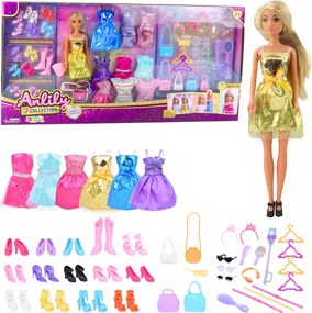 LEAN Toys Veľká módna súprava Anlily Collection Šaty pre bábiky Príslušenstvo 65el.