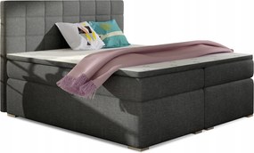 Manželská posteľ Boxspring 160 cm Abbie (tmavosivá) (s matracmi)