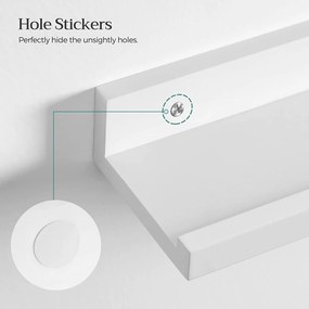 Súprava nástenných políc 3 ks, lesklý povrch, 38 x 10 cm, biele