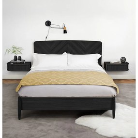 Čierny nočný stolík v dekore duba Farsta - Woodman