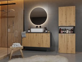 Kúpeľňová skrinka Neltossa 4 (antracit + dub artisan). Akcia -20%. Vlastná spoľahlivá doprava až k Vám domov. 1132991