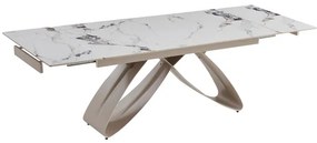 Stôl MATEO 160–240 cm biely mramor/kašmir