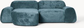 Modulárna rohová pohovka z plyšového buklé Wolke (3-miestna)