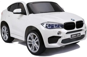 LEAN CARS Elektrické autíčko - BMW X6M - nelakované - biele - dvojmiestne motor- 2x120W - batéria12V10Ah - 2023