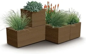 Kvetináč MADERA SQUARE ECO WOOD 38,5 cm , hnedý, L