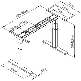 Liftor Expert, šedý výškovo nastaviteľný, elektricky polohovateľný stôl