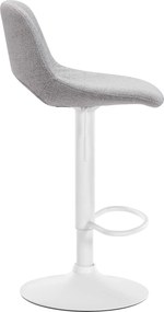 Barová stolička Camden - látka, biely rám - Svetlo sivá