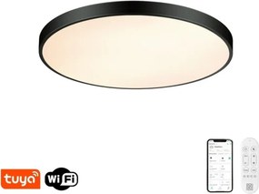 Immax NEO 07313L-LED SEMPLICI - stmievateľné stropné svietidlo 96 W/230 V, priemer 80 cm, Tuya Wi‑Fi, čierne, s diaľkovým ovládaním