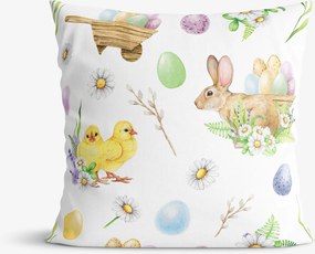 Goldea veľkonočná dekoračná obliečka na vankúš - symboly veľkej noci 50 x 50 cm