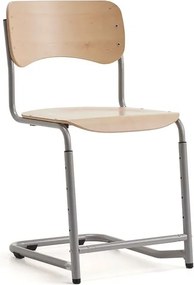 Študentská stolička ELEVATE, nastaviteľná výška: 460–520 mm, strieborná/breza