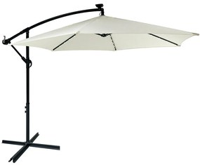 Veľký polohovateľný slnečník AVENBERG SUNNY LED 300, priemer 3M, béžová