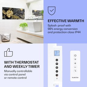 Klarstein Wonderwall Air Art Smart, infračervený ohrievač, 120 x 60 cm, 700 W, čierny list