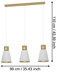 Eglo 900377 - Luster na lanku AGLIENTINA 3xE27/40W/230V