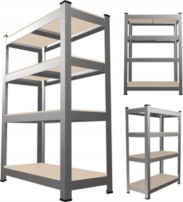 CH 4- policový kovový úložný regál Tosca I. 150 x 70 x 30 cm