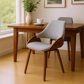 Sada 2 ks jedálenskej stoličky Vangale, látka - orech/sivá