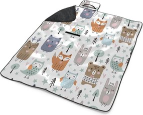 Sablio Plážová deka Animovaná Lesné zvieratká: 200x140 cm