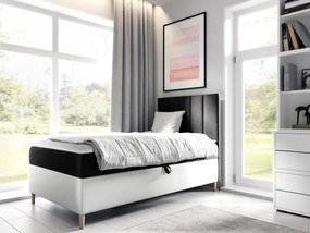 Kontinentálna posteľ Junior Kamire 1, Strana: pravá, Rozmer postele: 80x200, Dostupné poťahy: ekokoža Soft 017 (biela) + Fresh 17