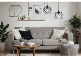 Závesné svietidlo Stella, 2x čierne drôtené tienidlo
