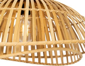 Orientálne závesné svietidlo čierne s prírodným bambusom 62 cm - Pua