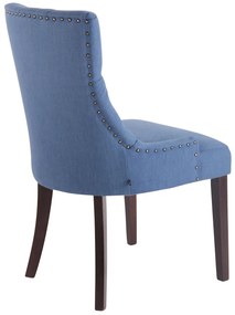 Jedálenská stolička Aberdeen - látka, drevené nohy antik tmavé - Modrá