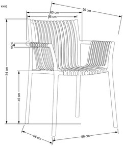 Halmar Plastová stohovateľná jedálenská stolička K492