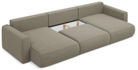 Svetlohnedá rozkladacia/s úložným priestorom rohová pohovka (do tvaru "U") Kapua – Makamii