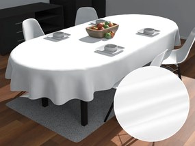 Biante Saténový oválny obrus polyesterový Satén LUX-040 Biely 140x180 cm