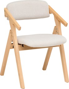 XXXLutz STOLIČKA S PODRÚČKAMI, tkaná textília, krémová MID.YOU - Stoličky - 001998010401