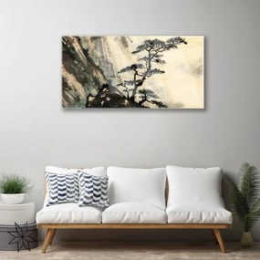 Skleneny obraz Maľovaný strom umenie 120x60 cm