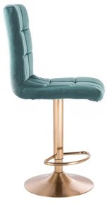 LuxuryForm Barová stolička TOLEDO VELUR na zlatom tanieri - zelená