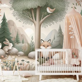 Samolepiaca tapeta lesná rozprávka s líškou