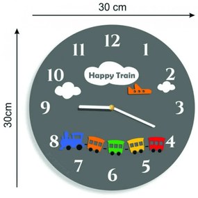 Nástenné hodiny pre deti vlak | SENTOP FL-Z97-ORANGE-2004 X0052