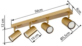 Globo 57911-4GO - Bodové svietidlo ROBBY 4xGU10/35W/230V zlatá