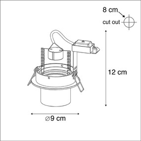 Inteligentné zapustené bodové svietidlo čierne, naklápacie, vrátane WiFi GU10 - Installa