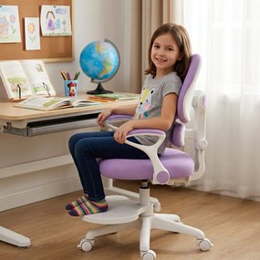 Detská rastúca stolička Neoseat KIDDY TWO — látka, prateľný poťah, fialová