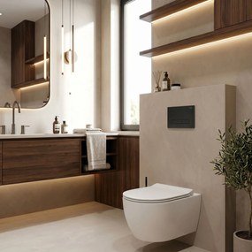Rea Rea, ovládacie tlačidlo HD k podomietkovým WC systémom K011A-Q a Slim 024N, čierna matná, 245x160x35 mm, REA-E0633