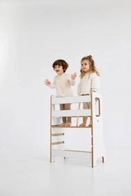Učiaca veža Montessori pre súrodencov biela