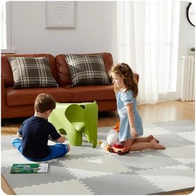 Ricokids veľká penová podložka na puzzle biela a sivá 180x180cm 9ks