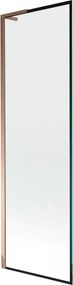 Mexen Next L, 1-krídlová vaňová zástena 60 x 150 cm, 6mm číre sklo-čierny vzor, ružové zlato profil, 895-060-000-03-70-60