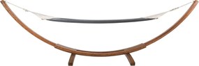 Hojdacia sieť Miramar 400 x 120 x 107 cm - drevený rám - Sivá