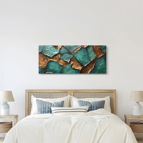 Obraz - Zeleno-zlatá maľba (120x50 cm)