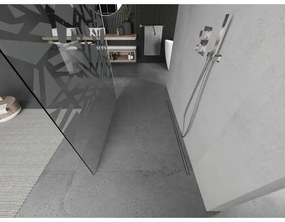 Mexen Kioto, priechodná sprchová zástena 120 x 200 cm, 8mm sklo číre/biely vzor, 2x chrómová stabilizačná rozpera, 800-120-002-01-85