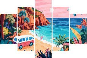 Obraz - Karavan pri oceáne (150x105 cm)